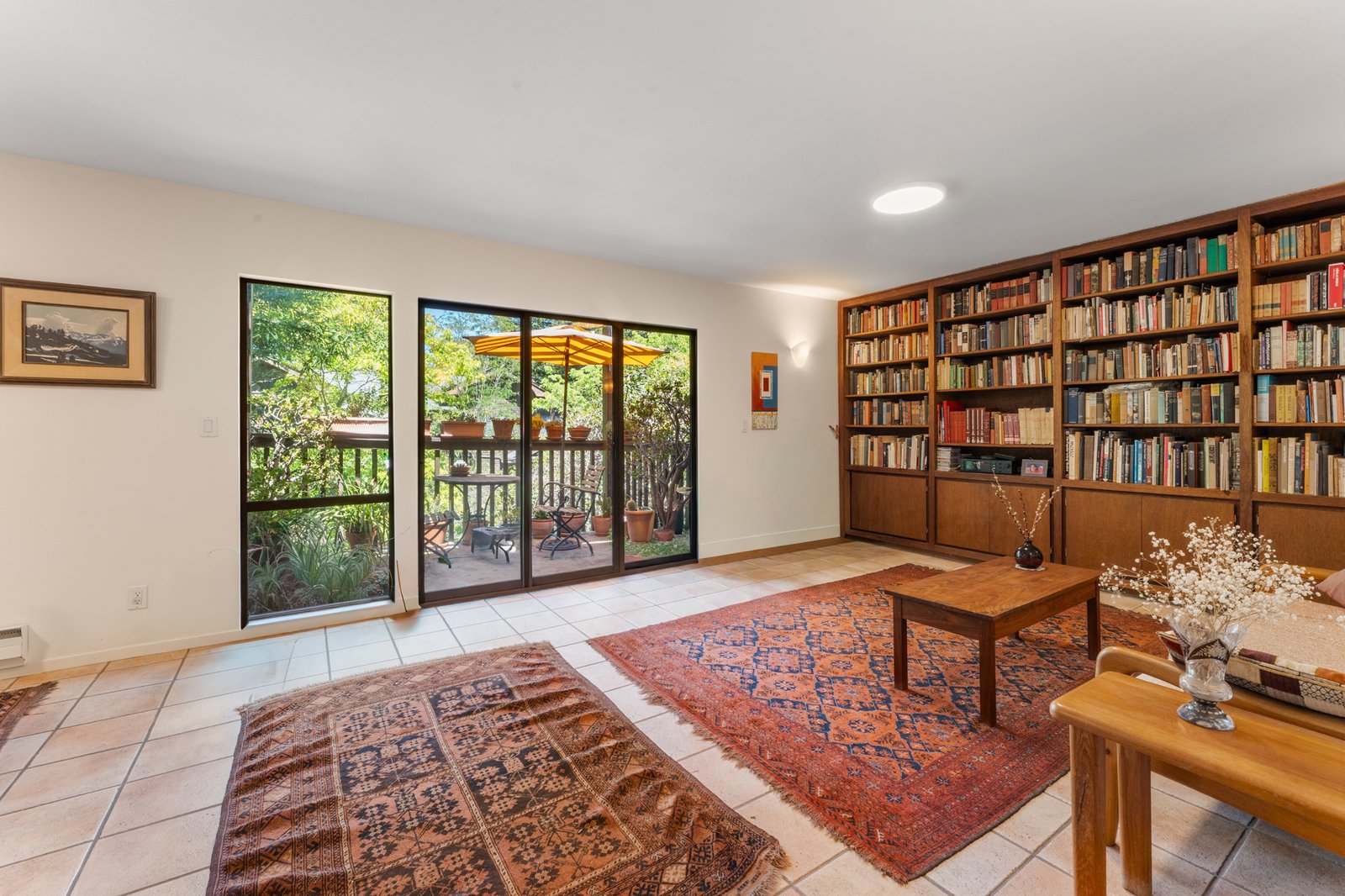 Great room with treetop deck outlook